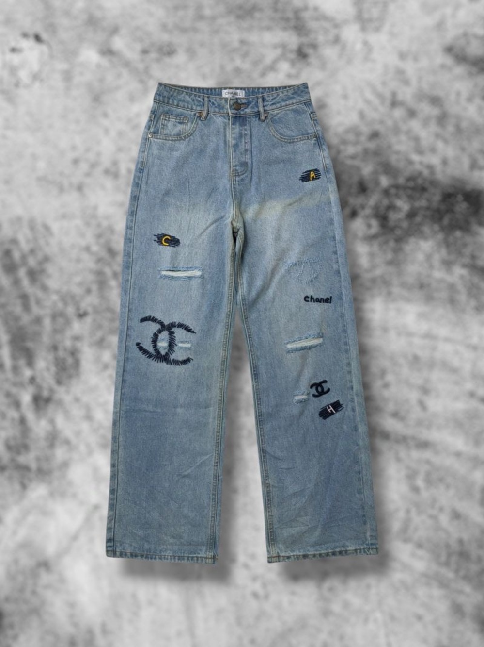 CHANEL Light Blue Straight Leg Jeans